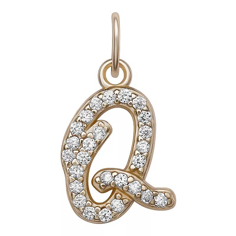LC Lauren Conrad Sterling Silver Cubic Zirconia Initial Charm, Womens, Gold Tone O Product Image