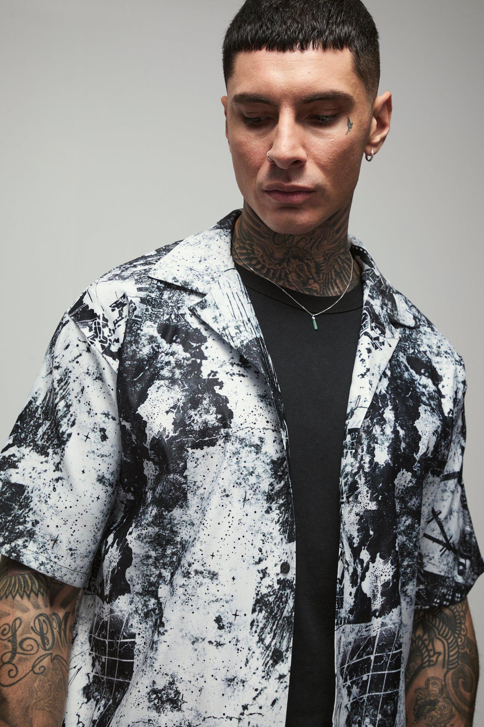 Tall Oversized Boxy Graphic Shirt | boohooMAN USA Product Image