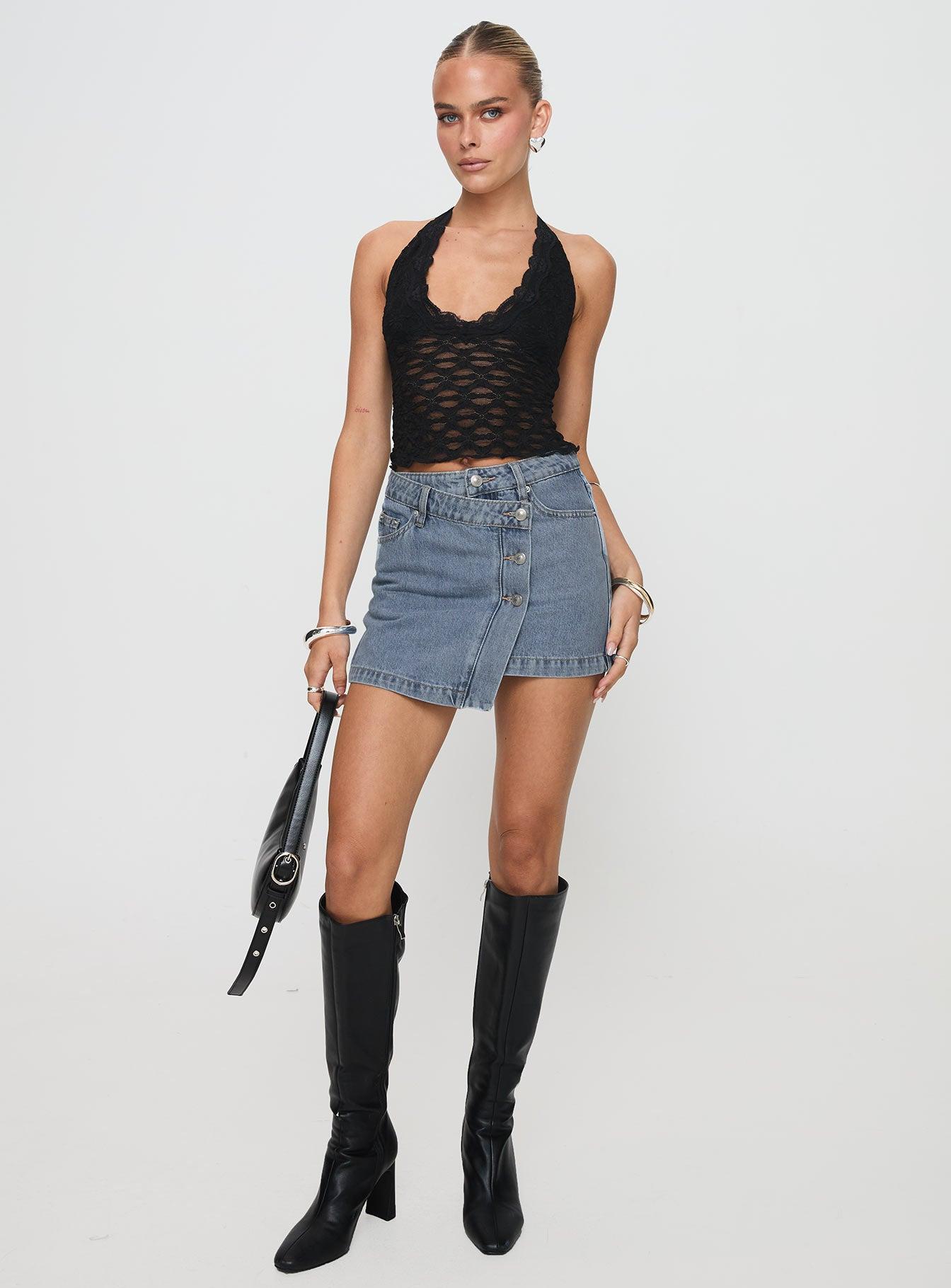 Denis Mini Denim Skirt Light Blue Product Image