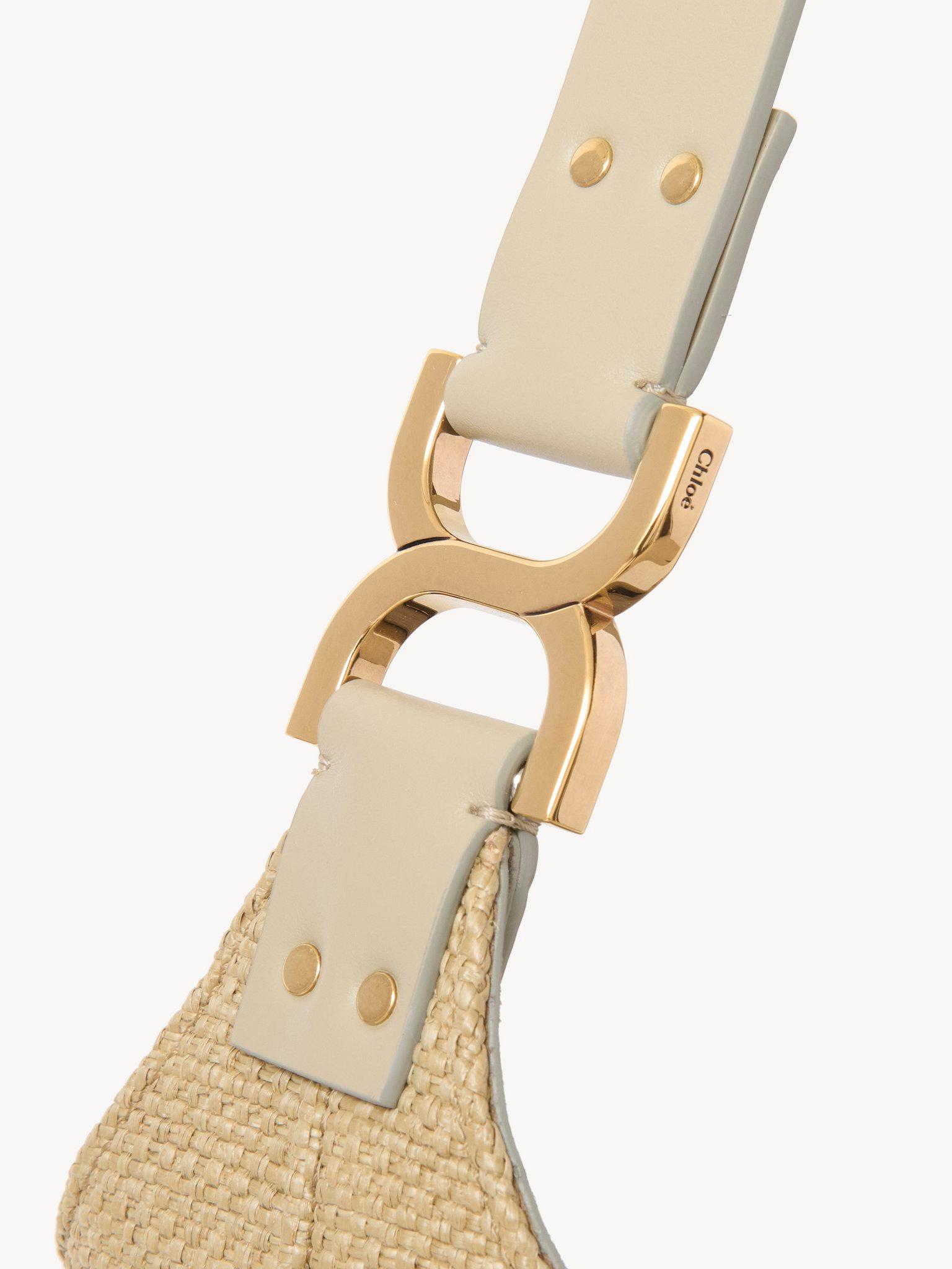 Small Marcie hobo bag in raffia-effect fibers Product Image