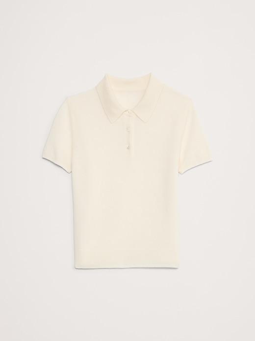 Lightweight Cashmere Short-Sleeve Sweater Polo Product Image