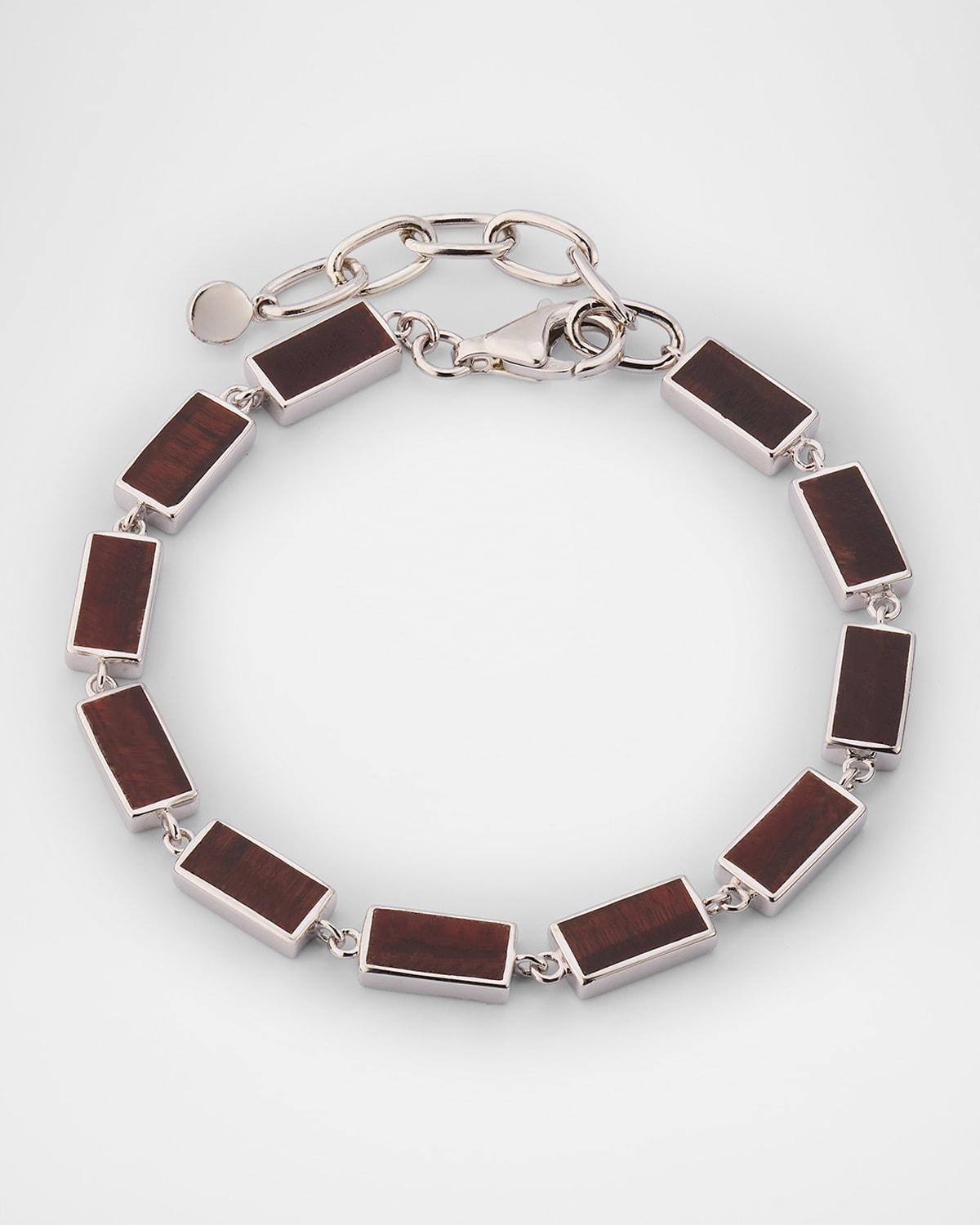 Mens Sterling Silver Red Tigers Eye Bracelet Product Image