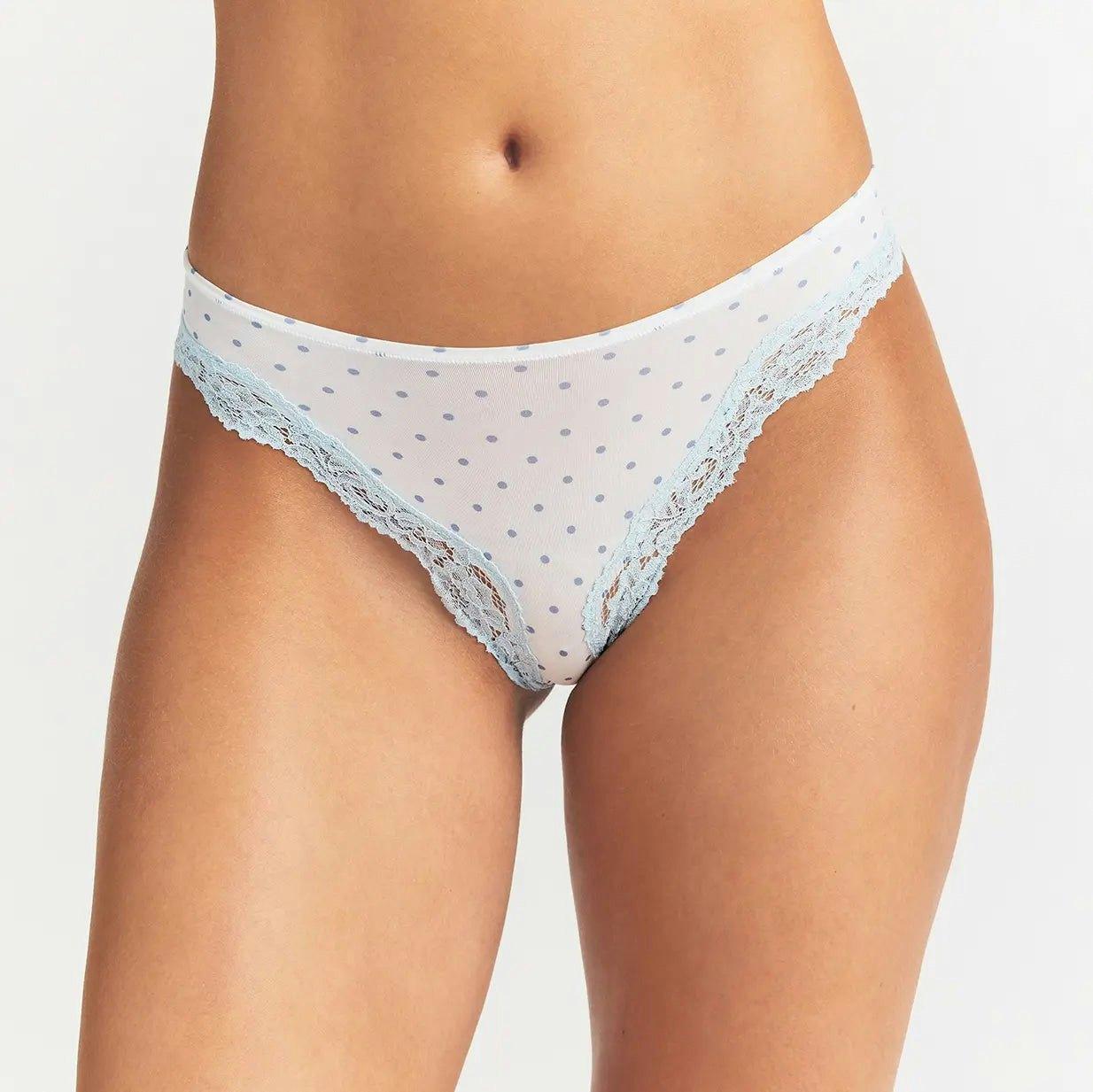 FITS EVERYBODY LACE TANGA | SLATE PIN DOT PRINT Product Image