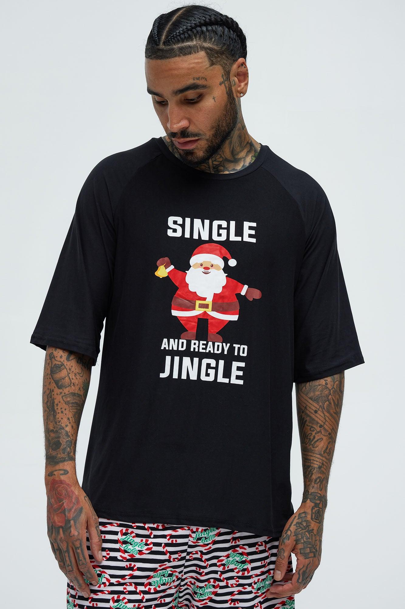 Single Ready To Jingle Holiday PJ Set - Black/combo Product Image