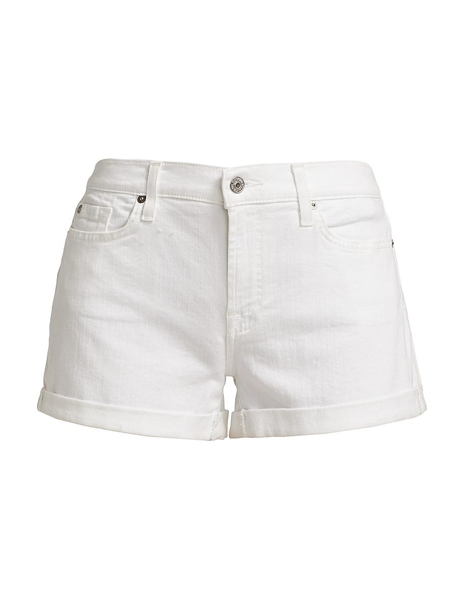Broken Twill Mid Roll Short In White Product Image