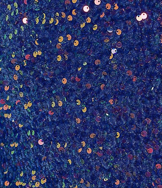 Midnight Doll One Shoulder Sequin Front Slit Bodycon Dress Product Image