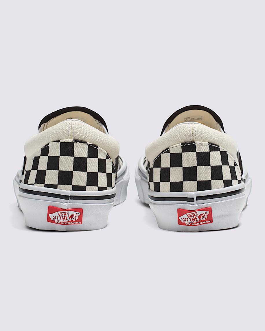 Skate Slip-On Checkerboard Shoe in Black / Off White| Vans US Product Image