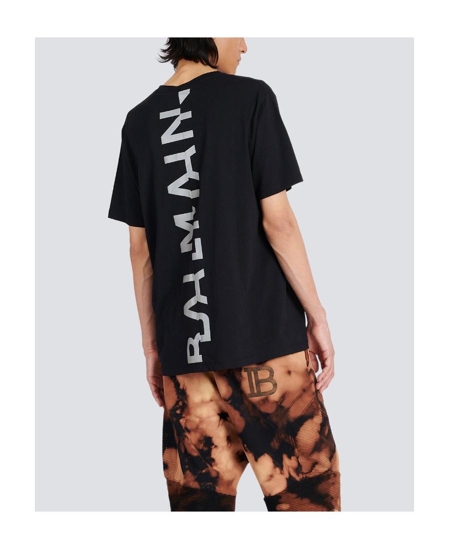 BALMAIN Logo-embroidered Crew-neck T-shirt In Black Product Image