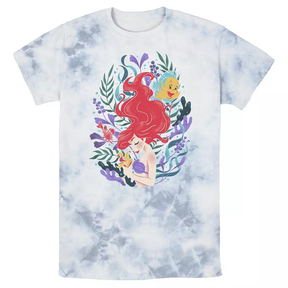 Disneys The Little Mermaid Ariel Flounder And Sebastian Mens Bomabrd Wash Tee Black Grey Product Image