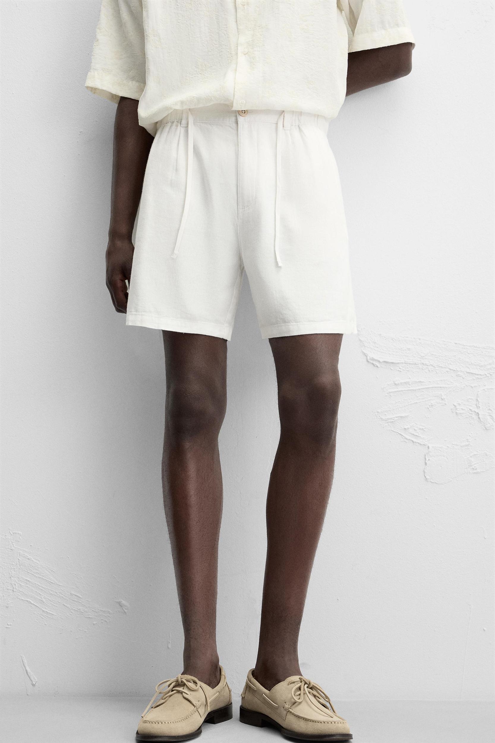 LINEN BLEND SHORTS Product Image