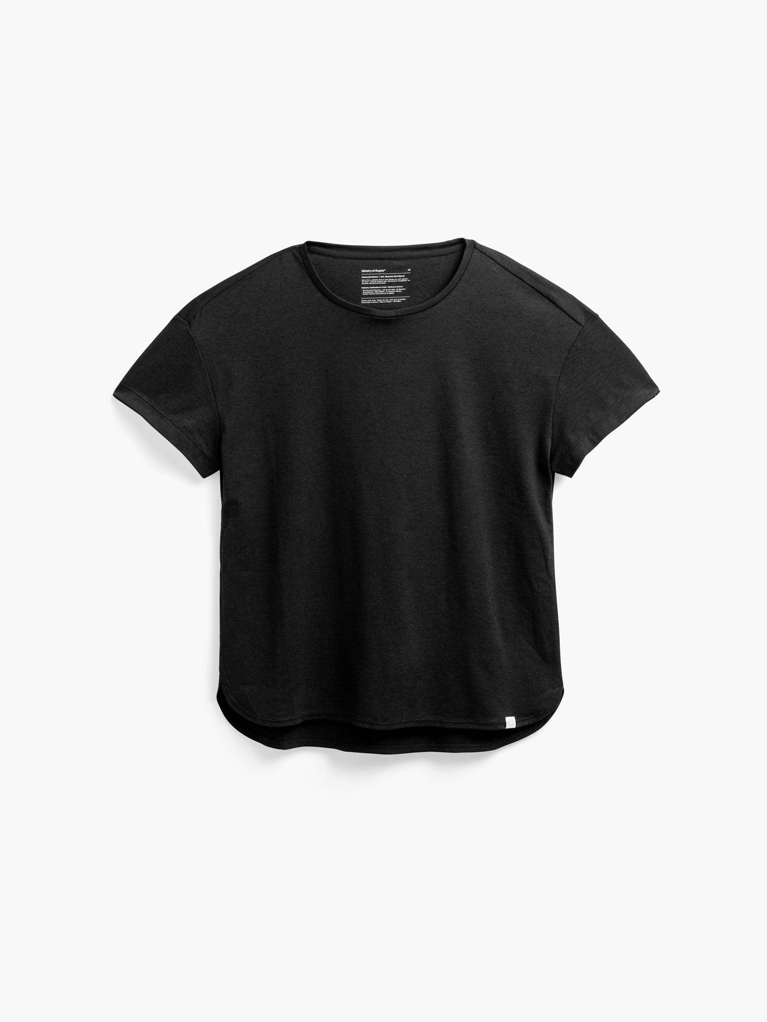 Women's Composite Merino Boxy Tee - Black Product Image