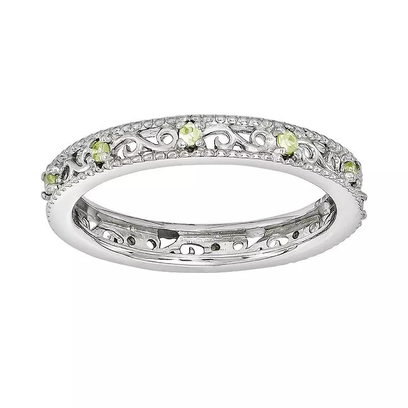 Stacks & Stones Sterling Silver Blue Topaz Stack Ring, Women's,  Product Image