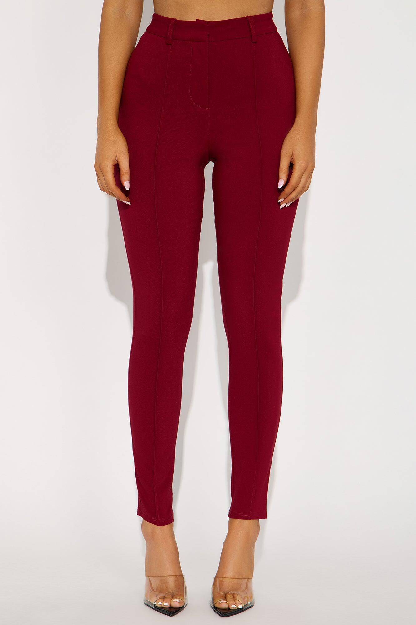 Raise The Bar Skinny Trouser - Burgundy Female Product Image