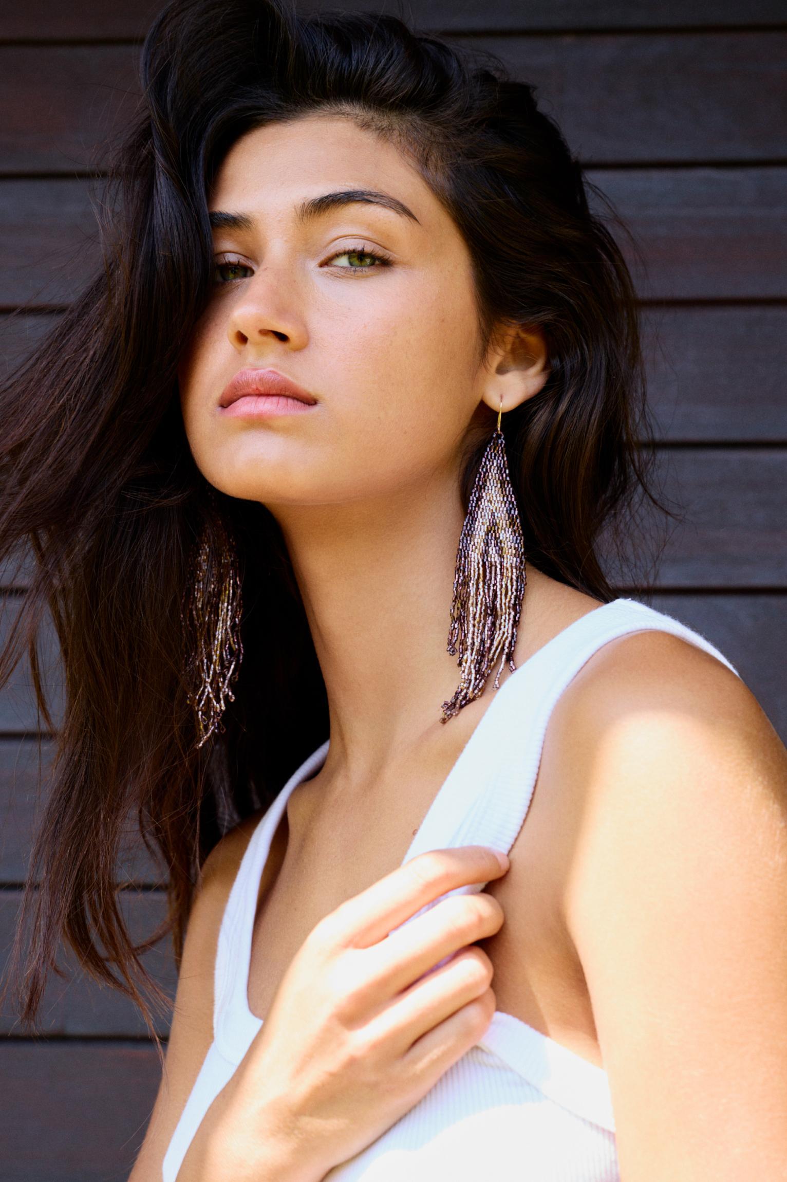 Long boho beaded earrings Product Image