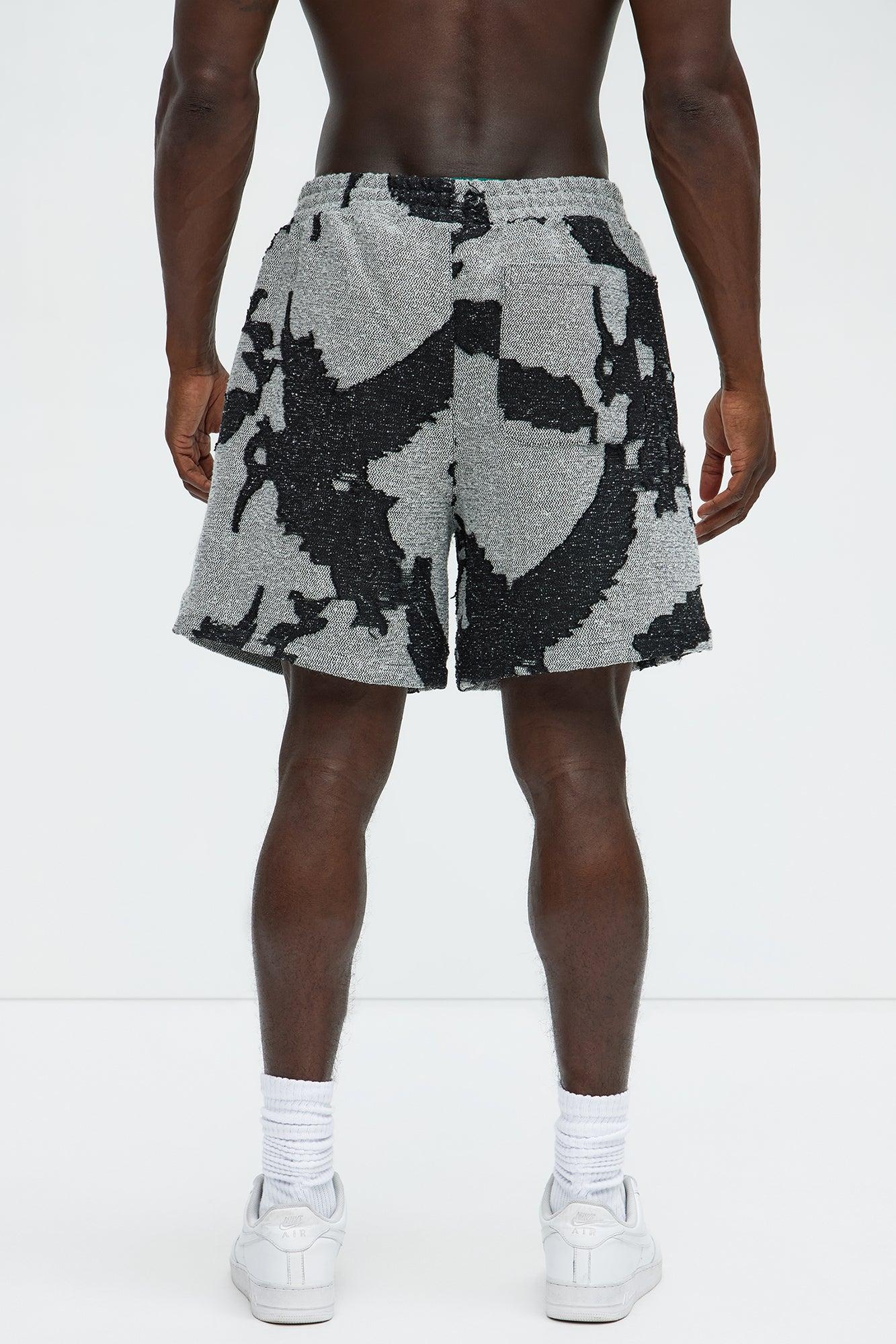 Inkblot Textured Shorts - Black/combo Product Image