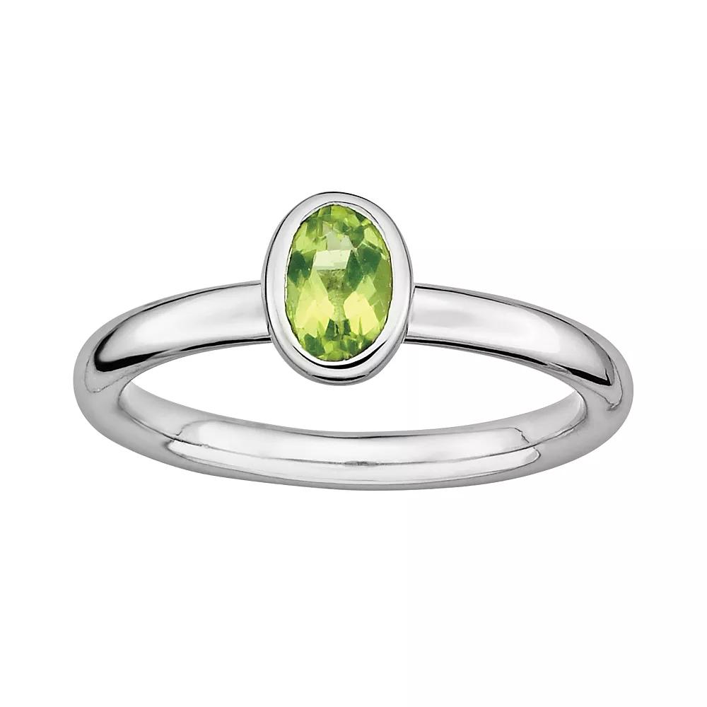 Stacks & Stones Sterling Silver Peridot Stack Ring, Women's, Size: 7, Green Product Image