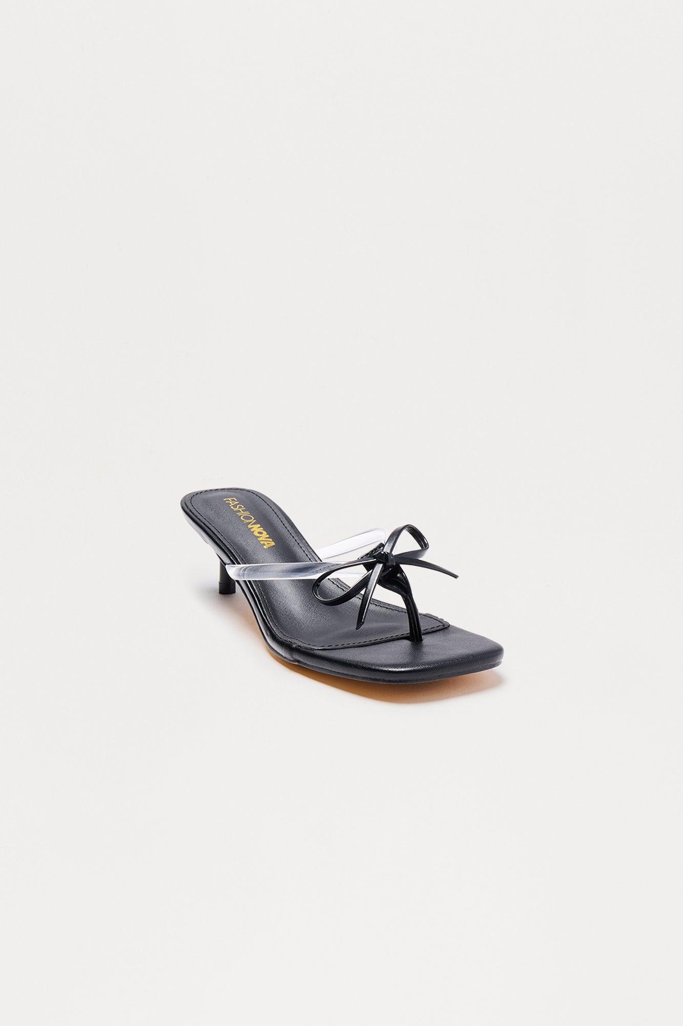 Aneli Bow Thong Mules - Black Female Product Image