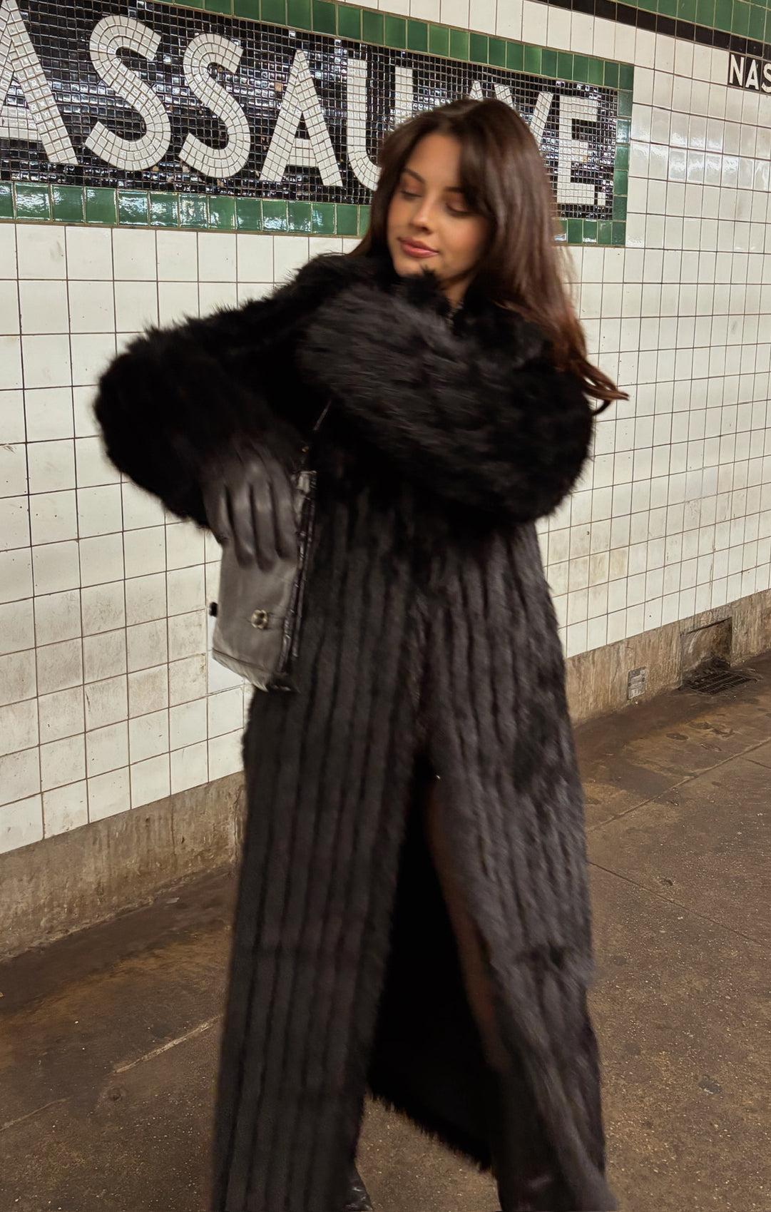 Plaza Coat ~ Black Faux Fur Product Image