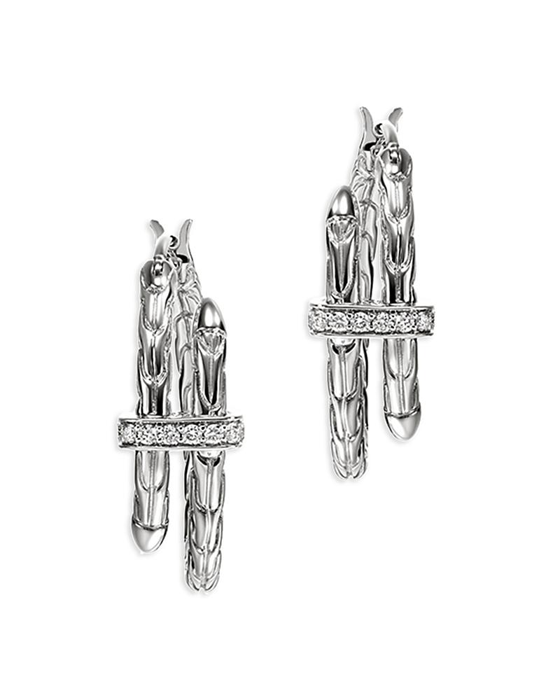 John Hardy Sterling Silver Diamond Spear Small Hoop Earrings Product Image