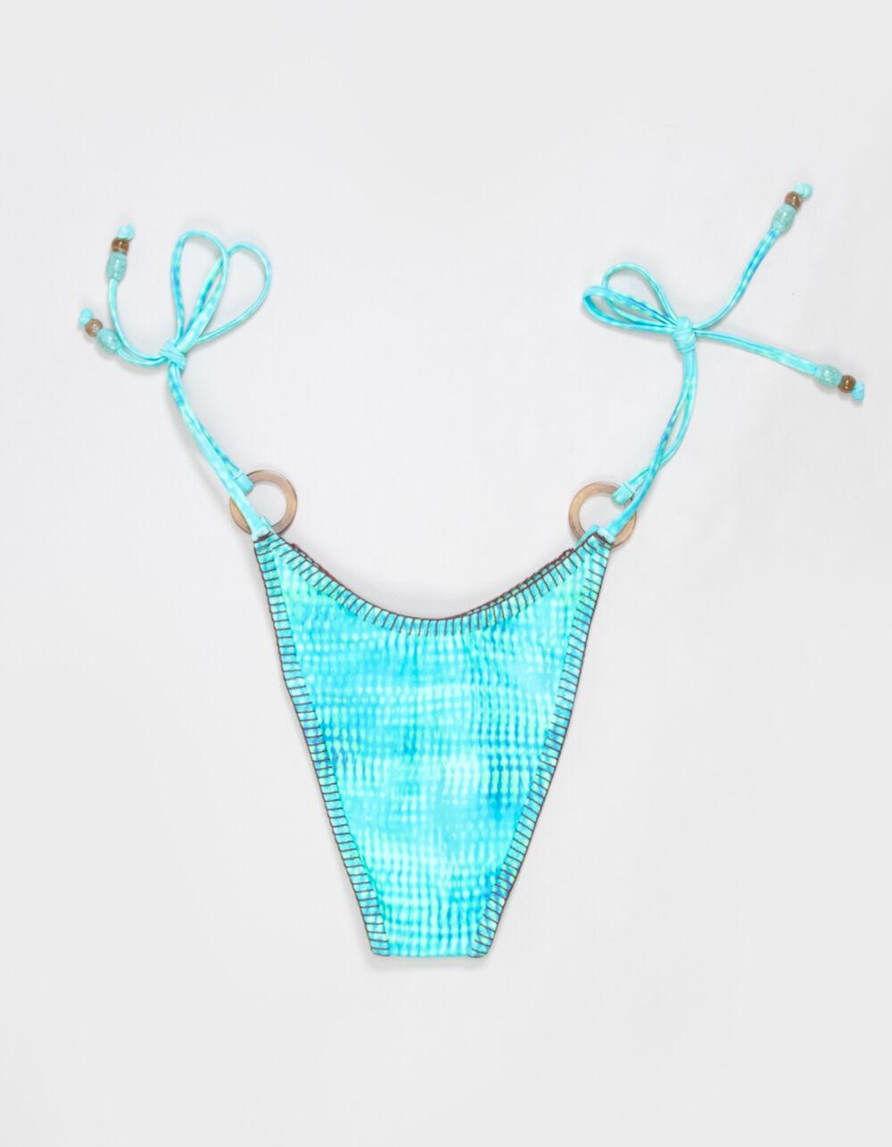 KULANI KINIS Summer Seas Ring Tie Side Cheeky Bikini Bottoms - BLUE COMBO Product Image