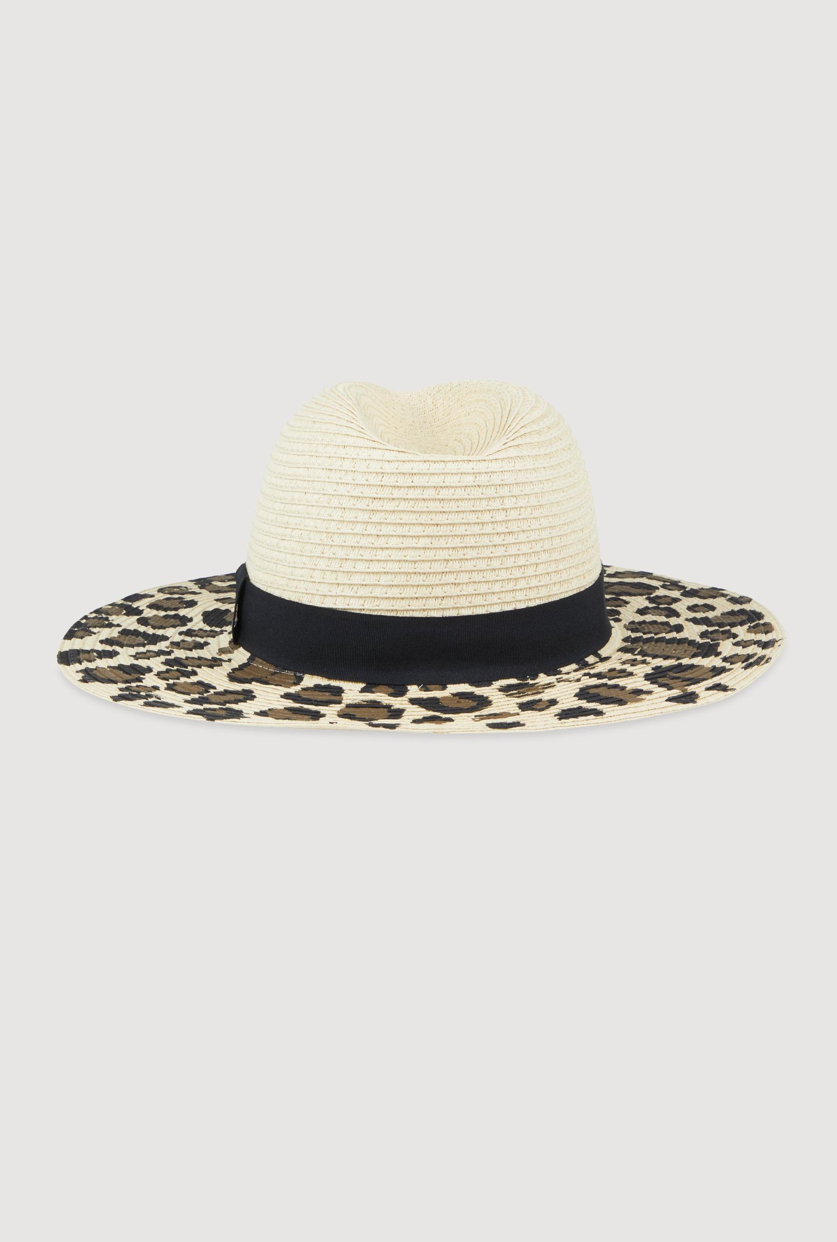 Animal Print Straw Fedora Hat Female Product Image