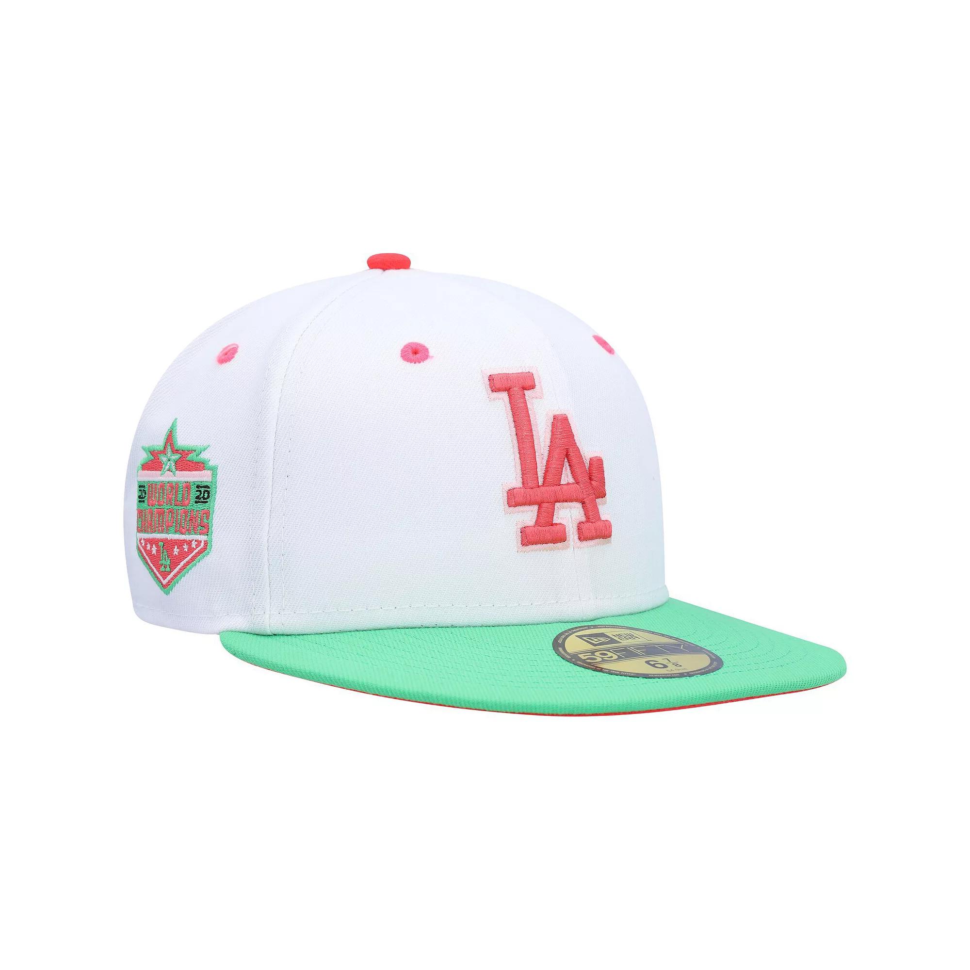 Men's New Era White/Green Los Angeles Dodgers Watermelon Lolli 59FIFTY Fitted Hat,  Product Image