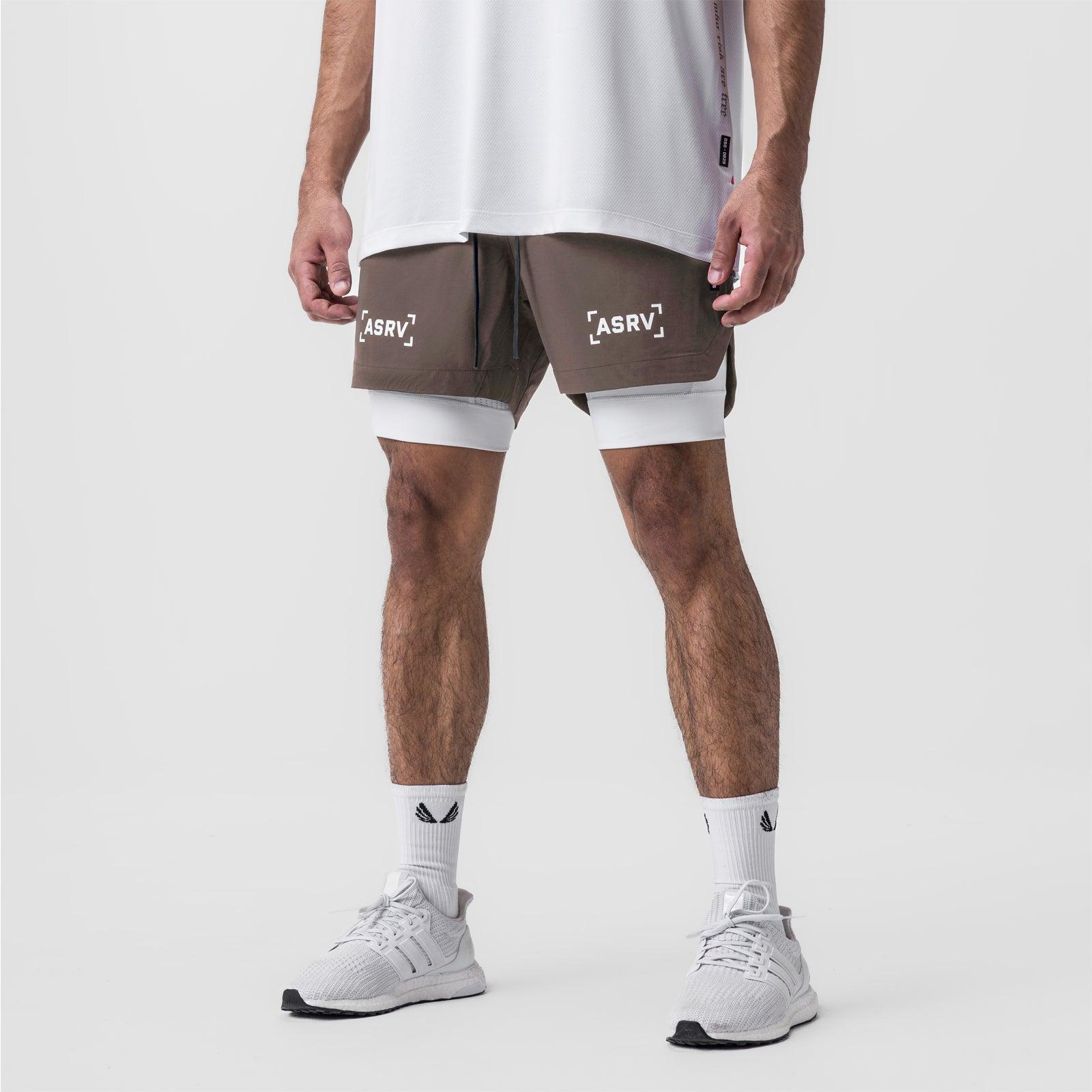 0865. Tetra-Lite® 5" Liner Short - Navy "Bracket"/White Male Product Image