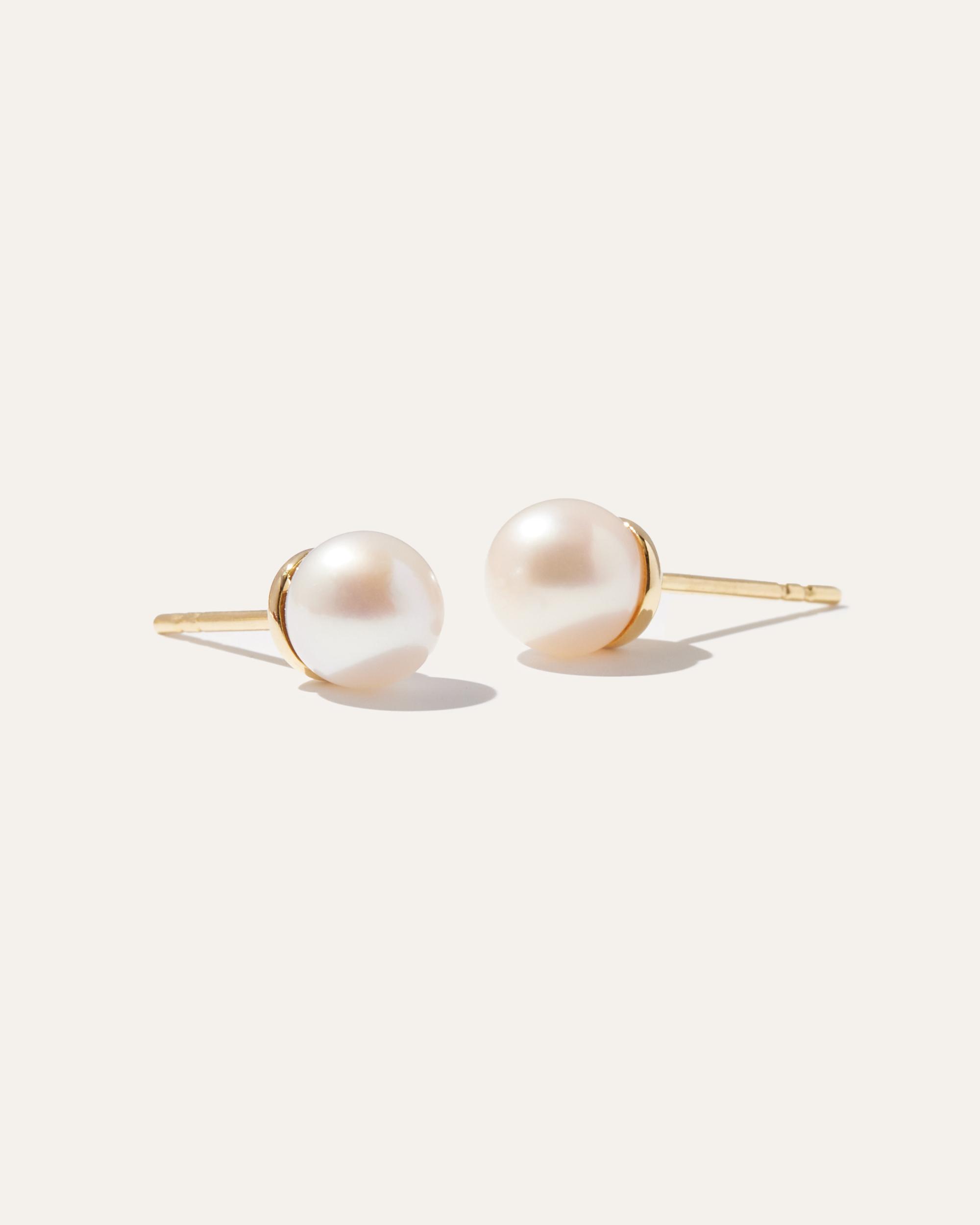 Quince | Women's 14k Gold Line Stud Earrings Product Image