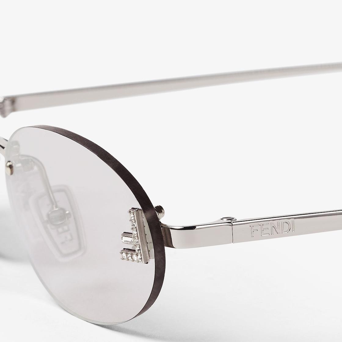 Fendi First CrystalPalladium-colored sunglasses with gray lenses Product Image