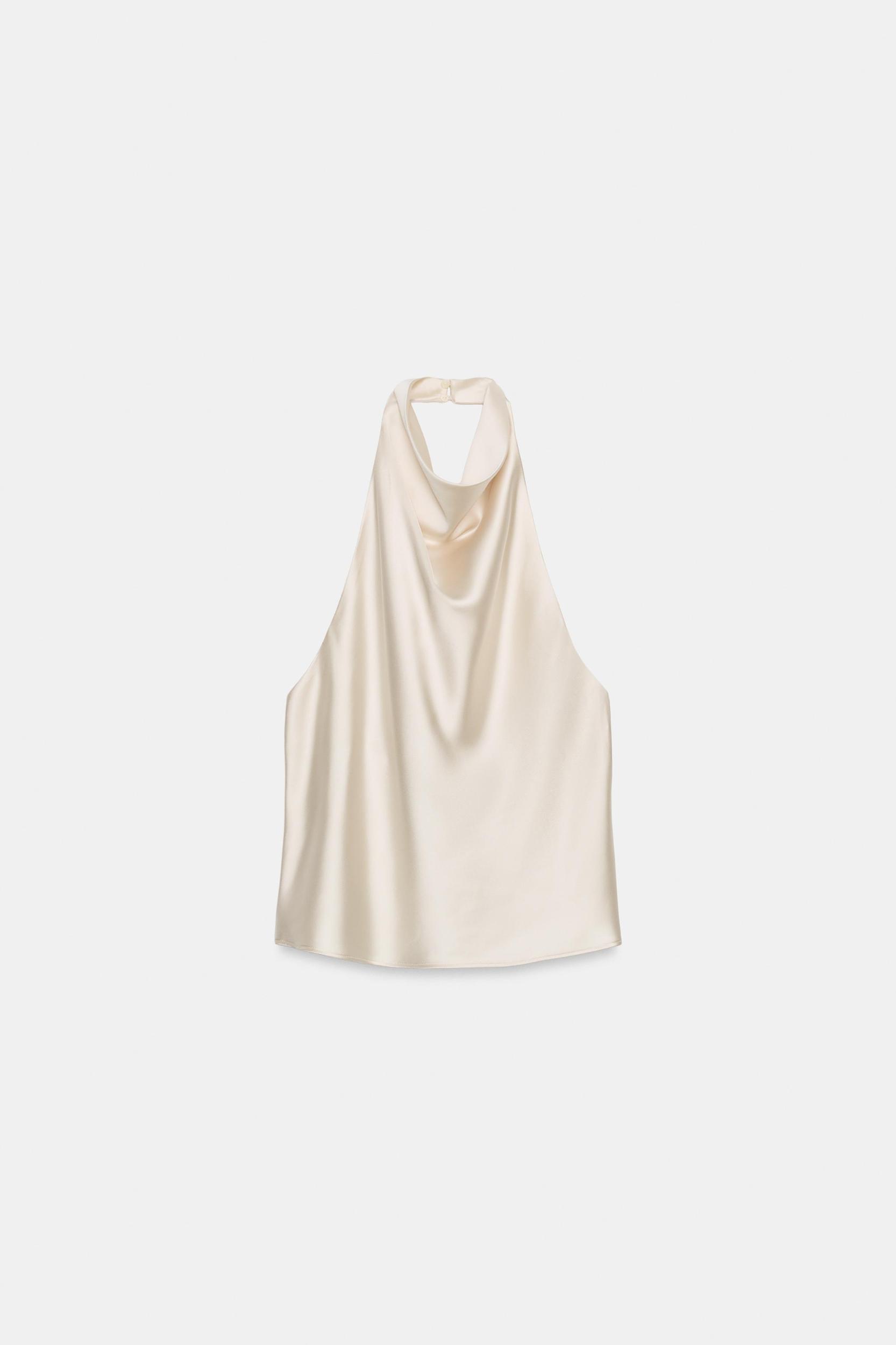 SATIN EFFECT HALTER TOP Product Image