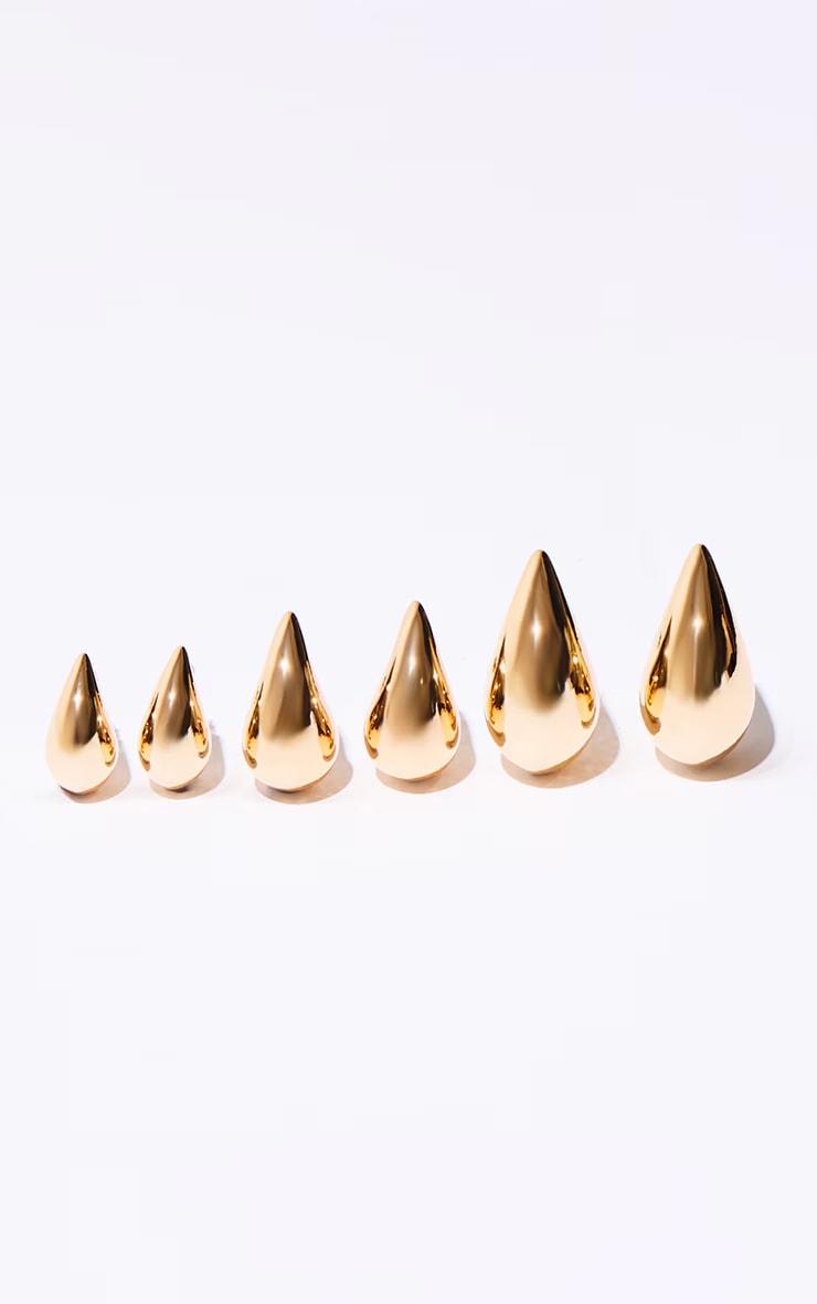 Gold Tear Drop Stud Earring Multi-pack Product Image