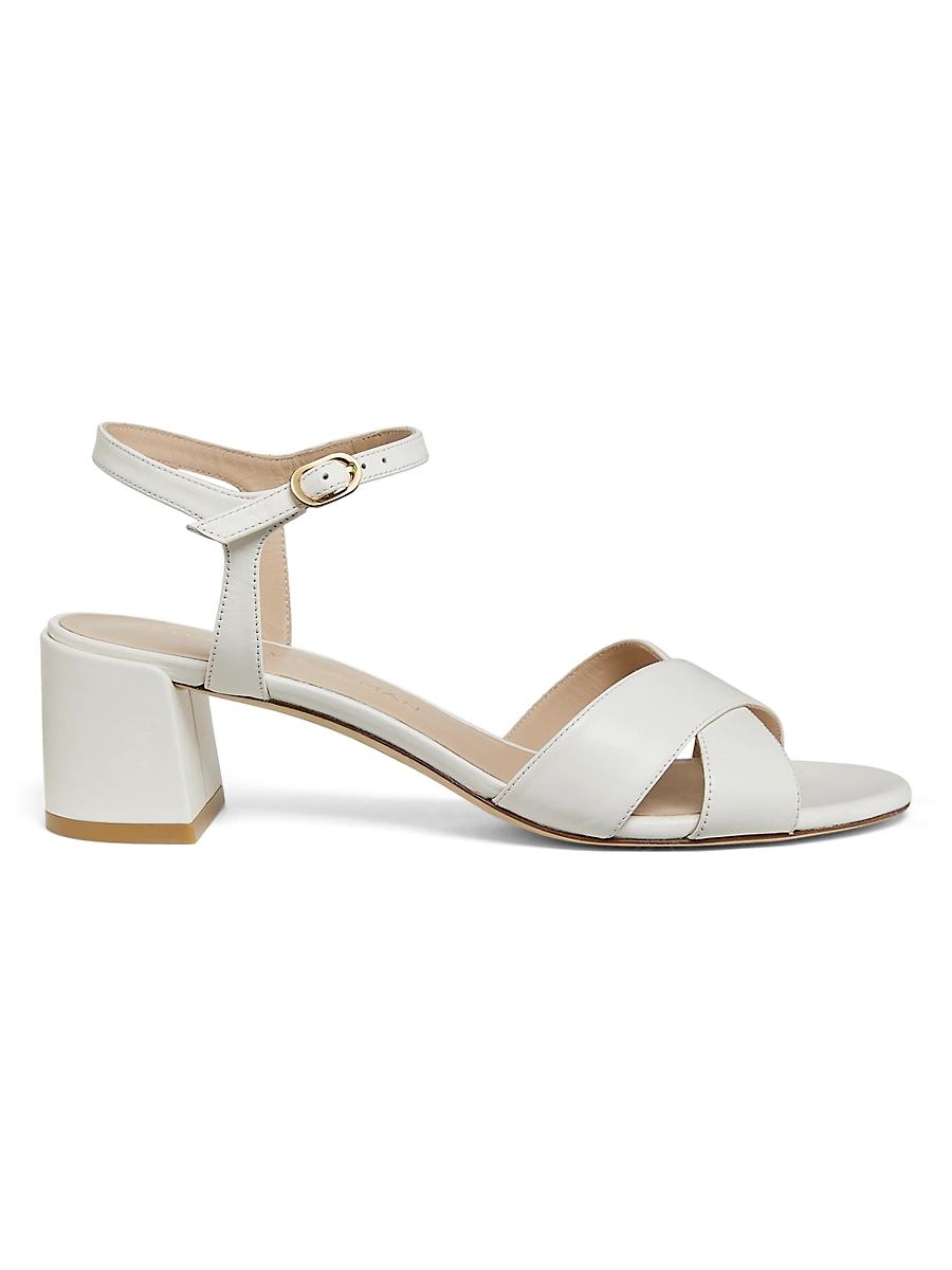 Womens Dayna Leather Block-Heel Sandals Product Image