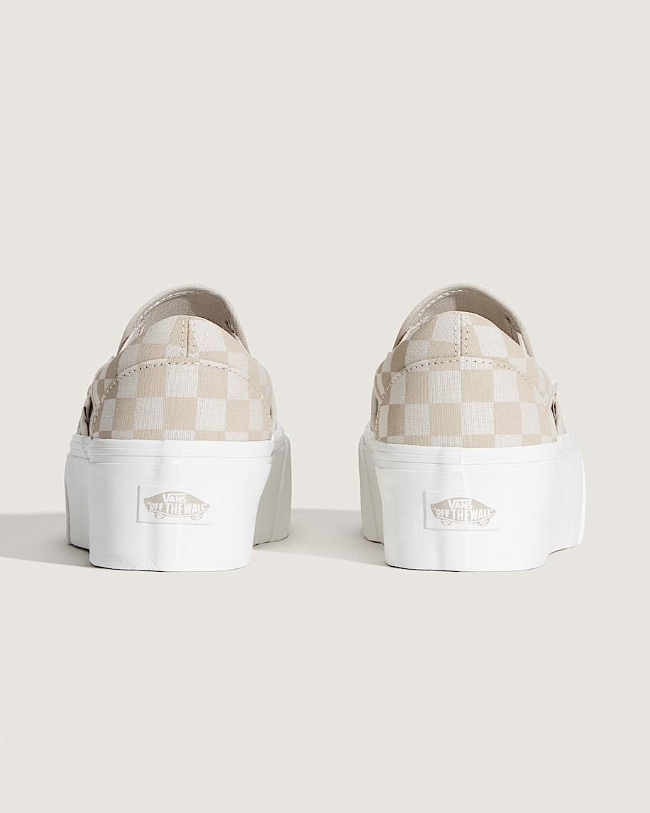 Classic Slip-On Platform Checkerboard Shoe in Checkerboard Mushroom Brown| Vans US Product Image