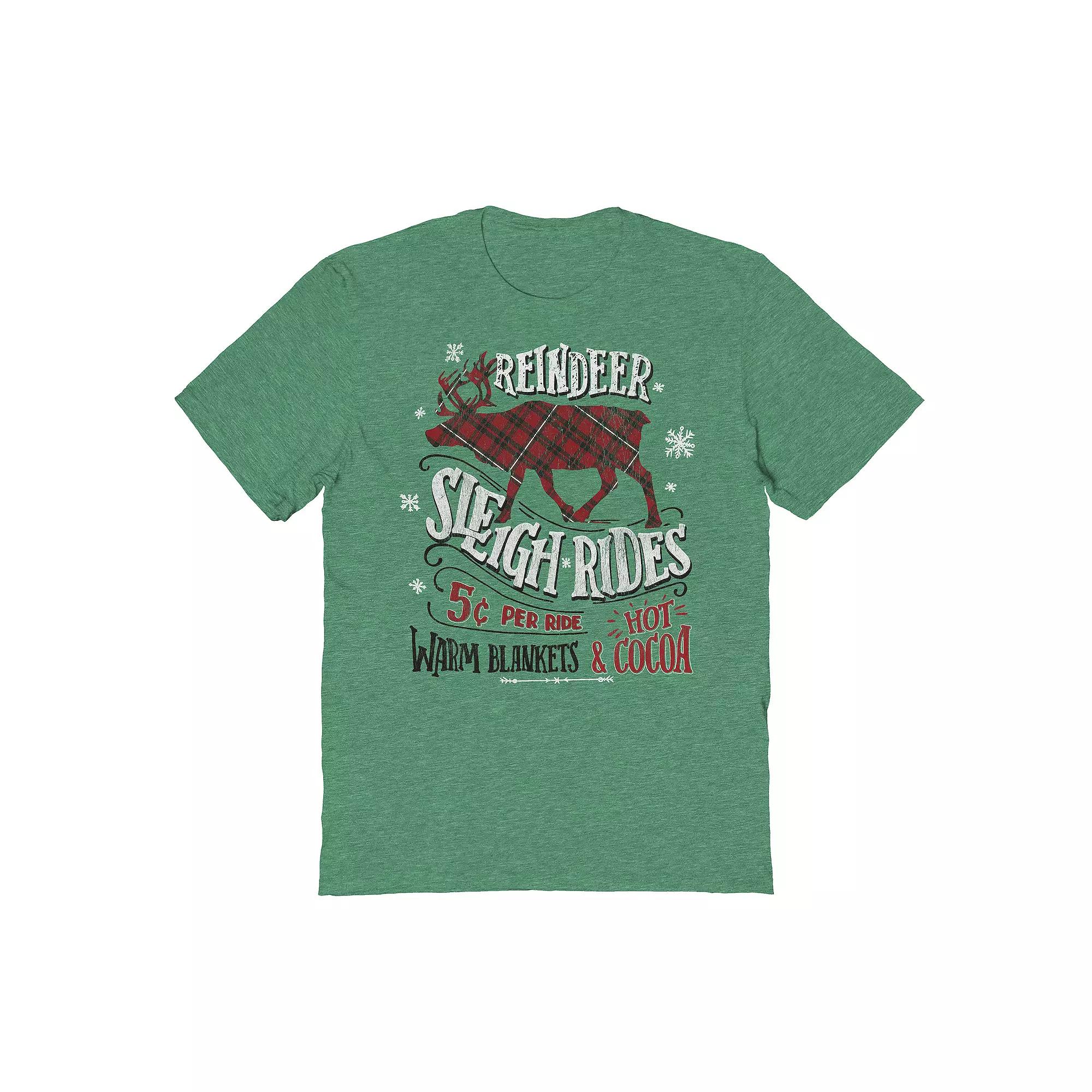 Men's Reindeer Sleigh Graphic Tee, Adult Unisex,  Product Image