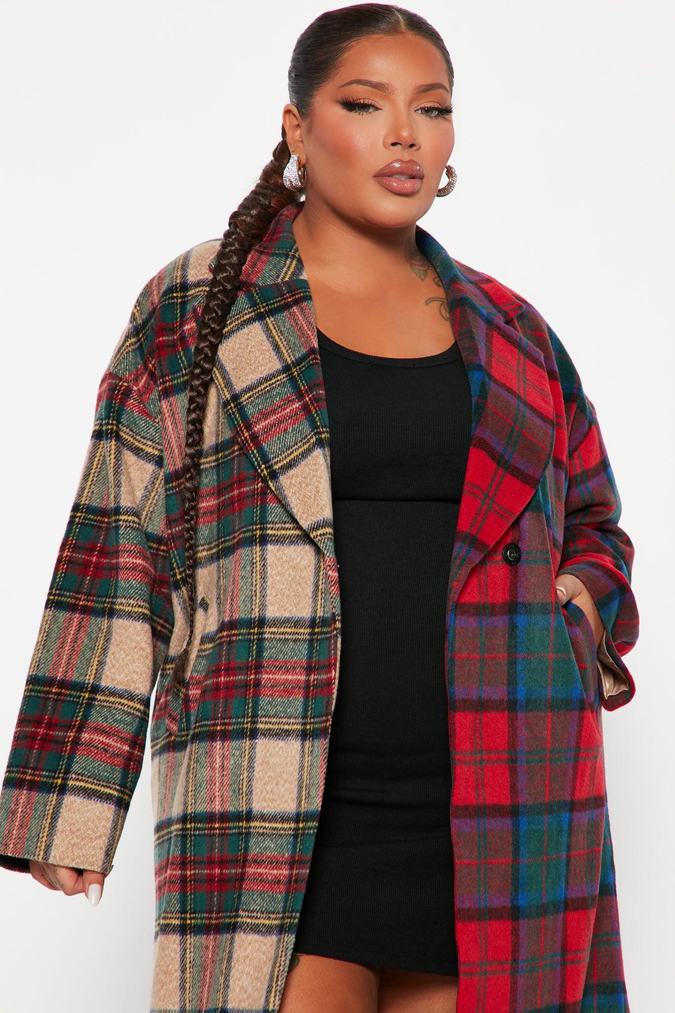 Strange Things Plaid Coat - Red/combo Product Image