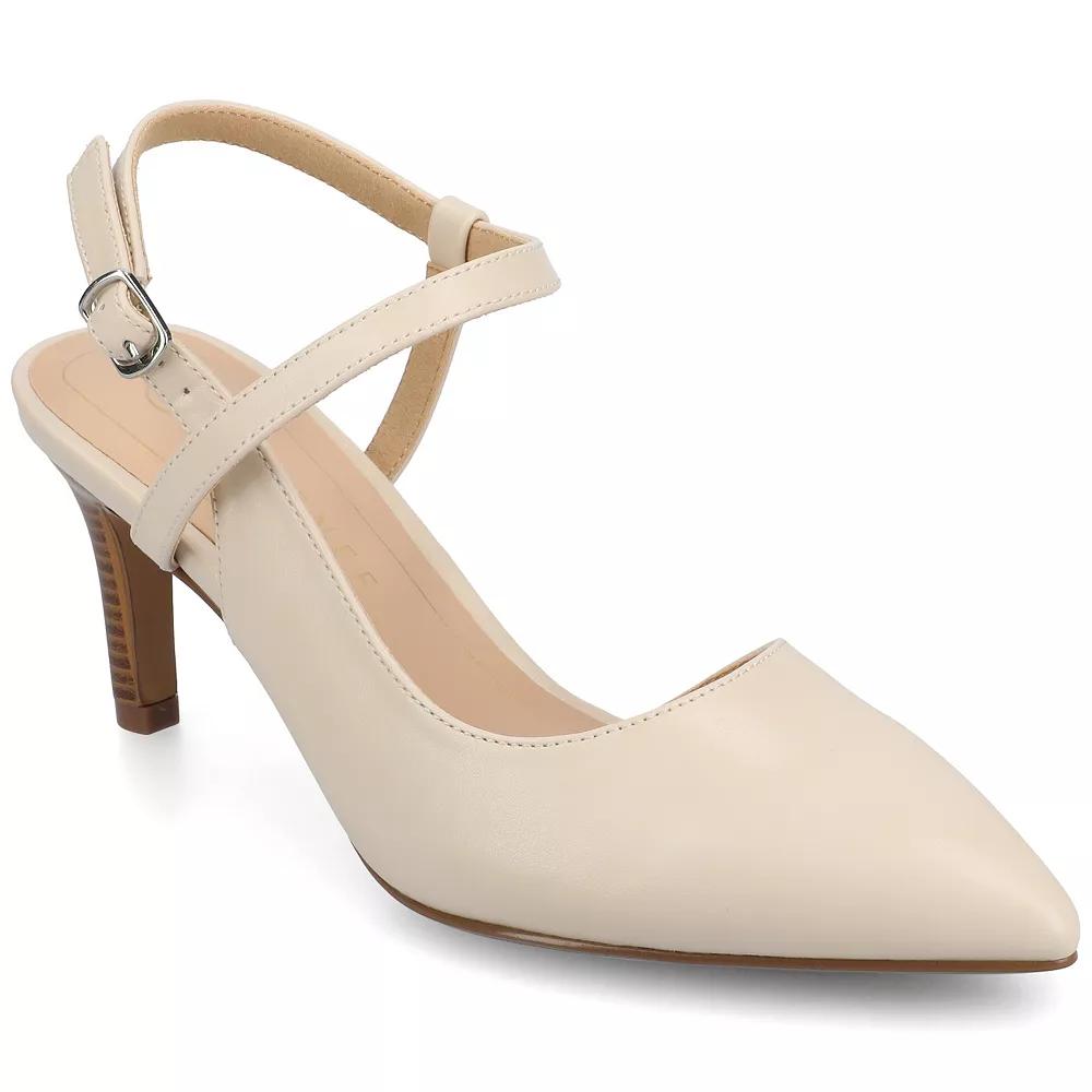Journee Scipio Women's Crossover Ankle Strap Pointed Toe Pumps,  Product Image