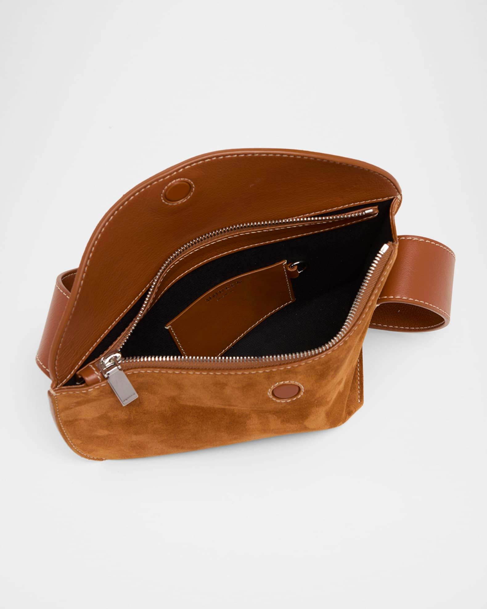 T-Bar Sling Angular Suede Shoulder Bag Product Image