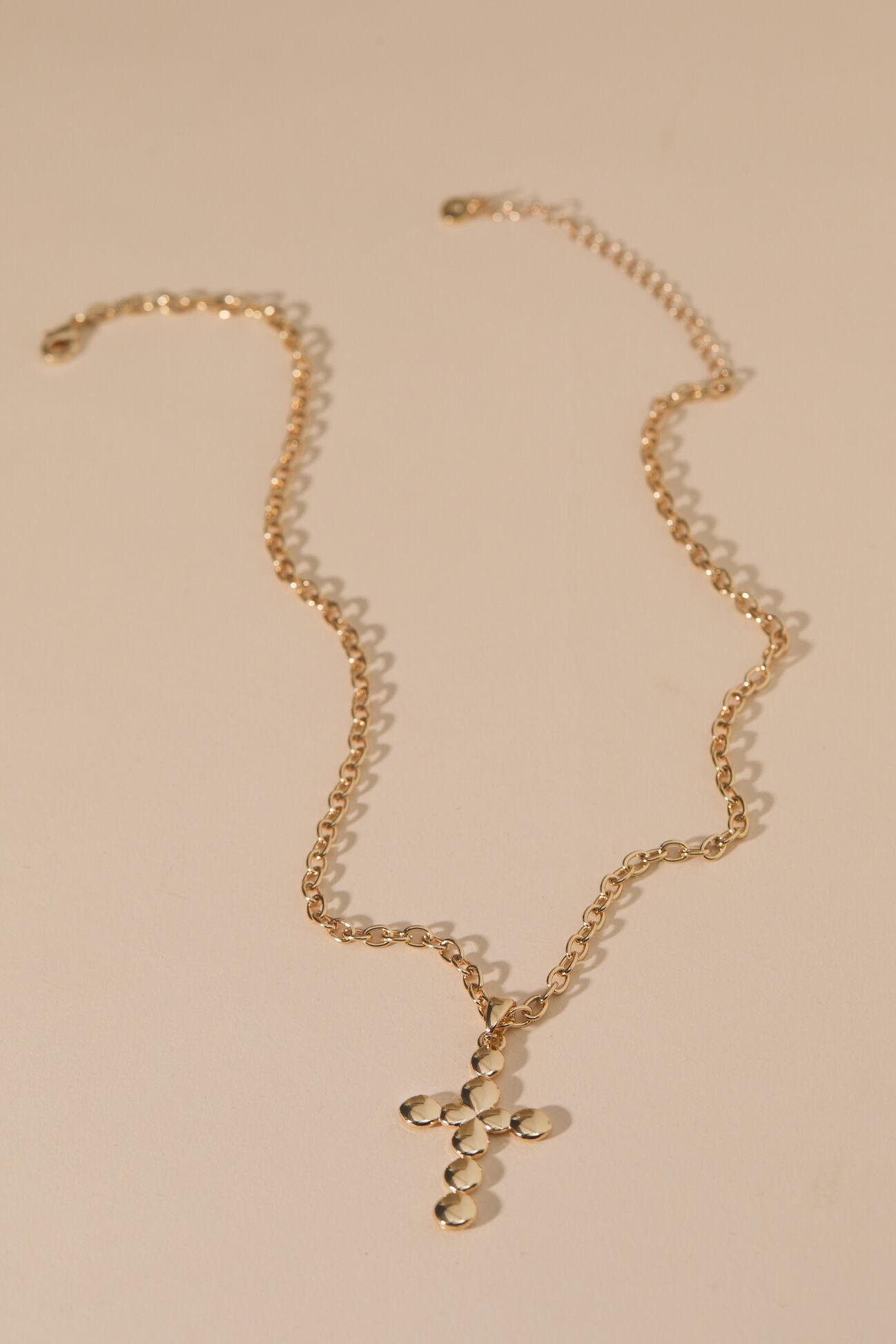 Round Cross Charm Necklace Product Image