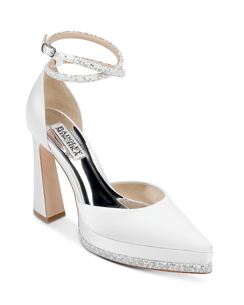 Womens Eliana 125MM Crystal-Embellished Satin Pumps Product Image