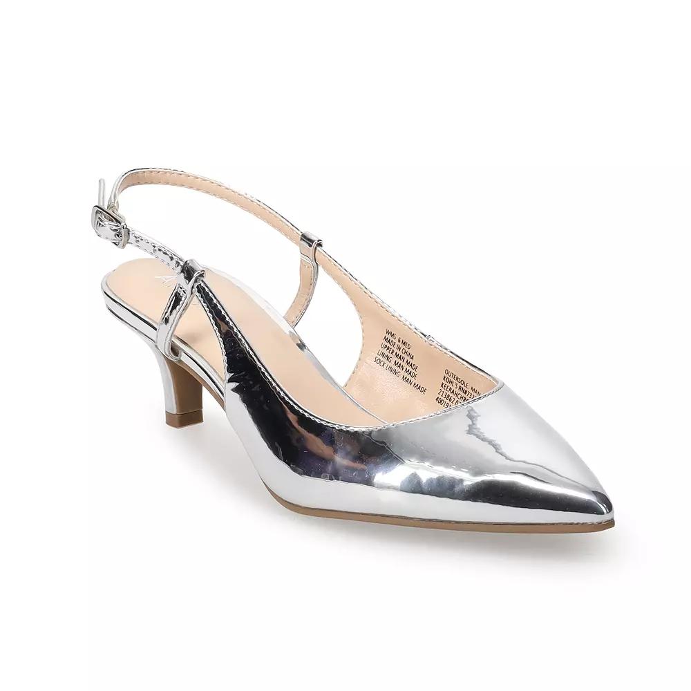 Apt. 9® Keerah Women's Slingback Kitten Heels, Grey Product Image