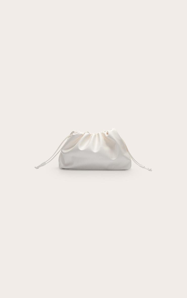 Cream Pu Oversize Drawstring Clutch Bag Product Image