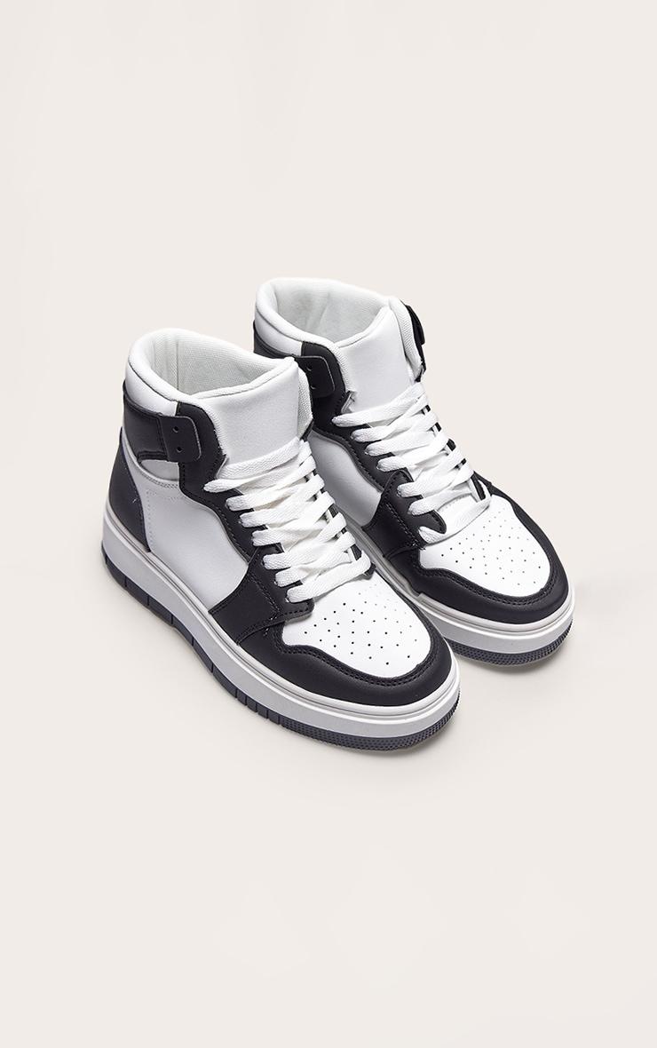 Monochrome Hi Top Lace Up Platform Sneakers Product Image