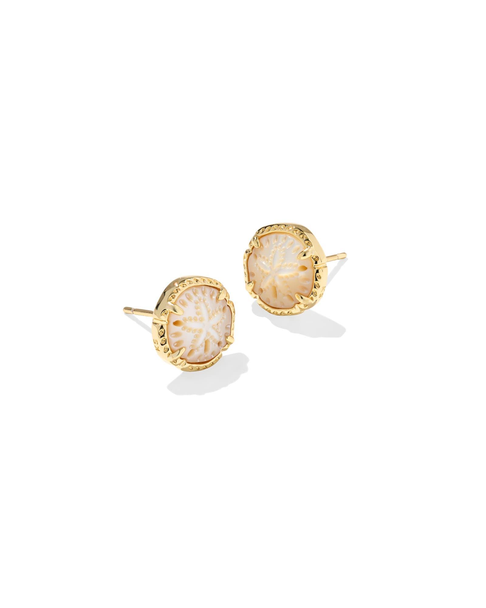 Sand Dollar Gold Stud Earrings Product Image