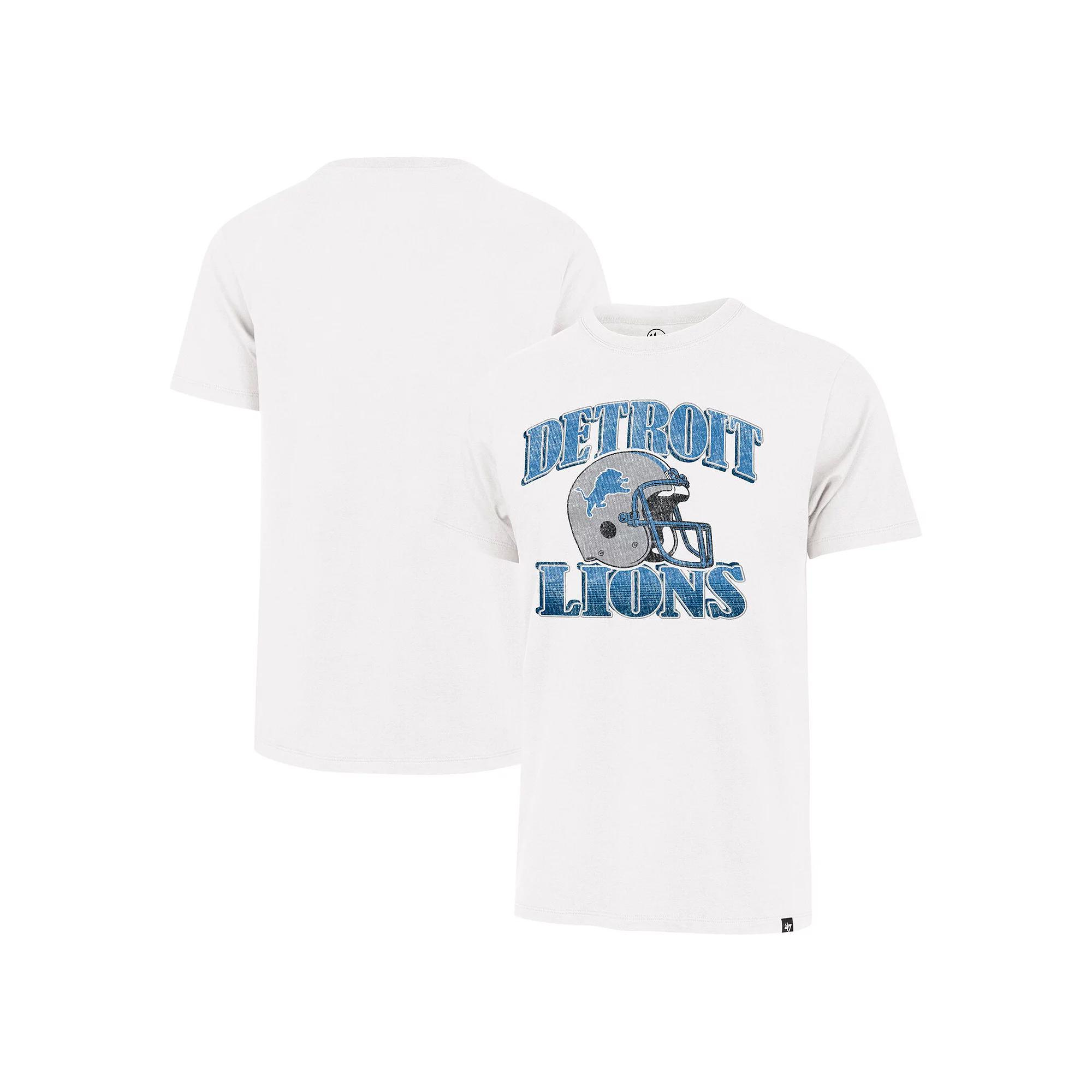 Men's '47 White Detroit Lions Overrun Franklin Throwback Logo T-Shirt,  Product Image