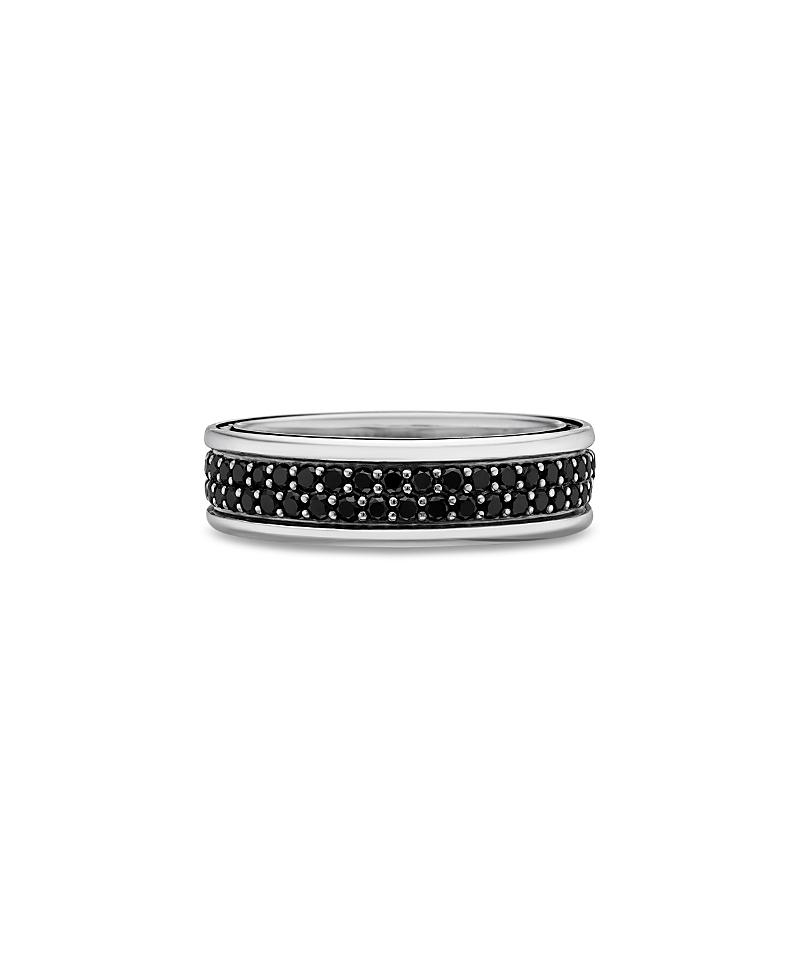 Mens Streamline Two Row Band Ring with Pav Diamonds Product Image