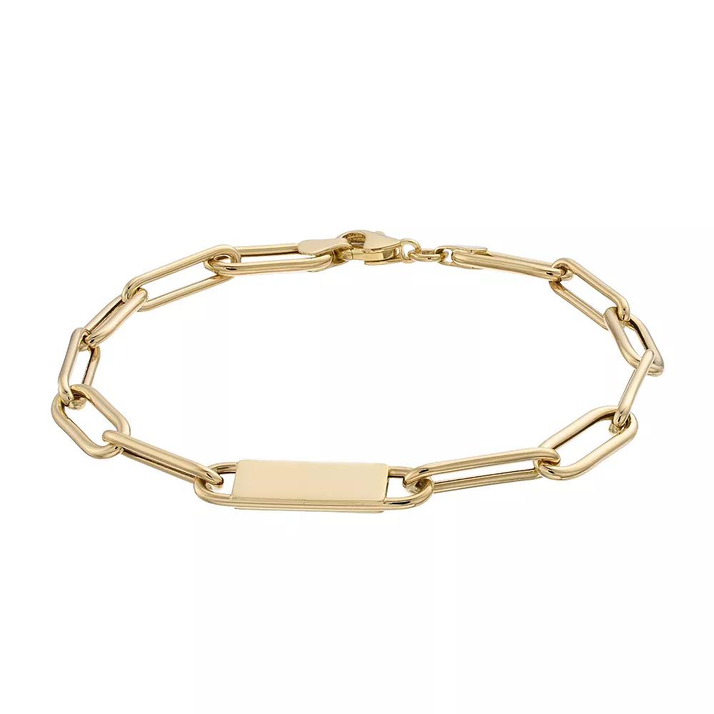 Au Naturale 14k Gold Paper Clip Chain ID Bracelet, Women's, Size: 7.5" Product Image