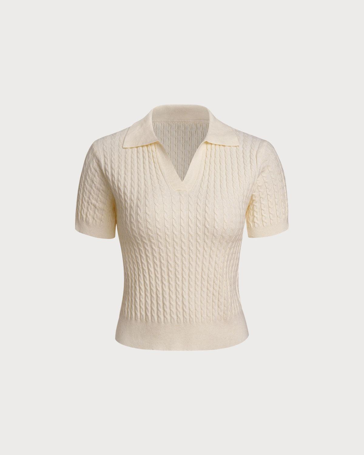 Apricot Collared Knit Tee Product Image