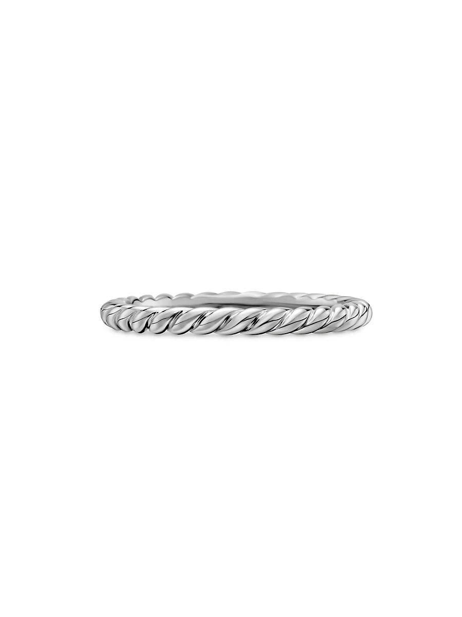 Womens Cable Band Ring in Platinum, 2MM Product Image