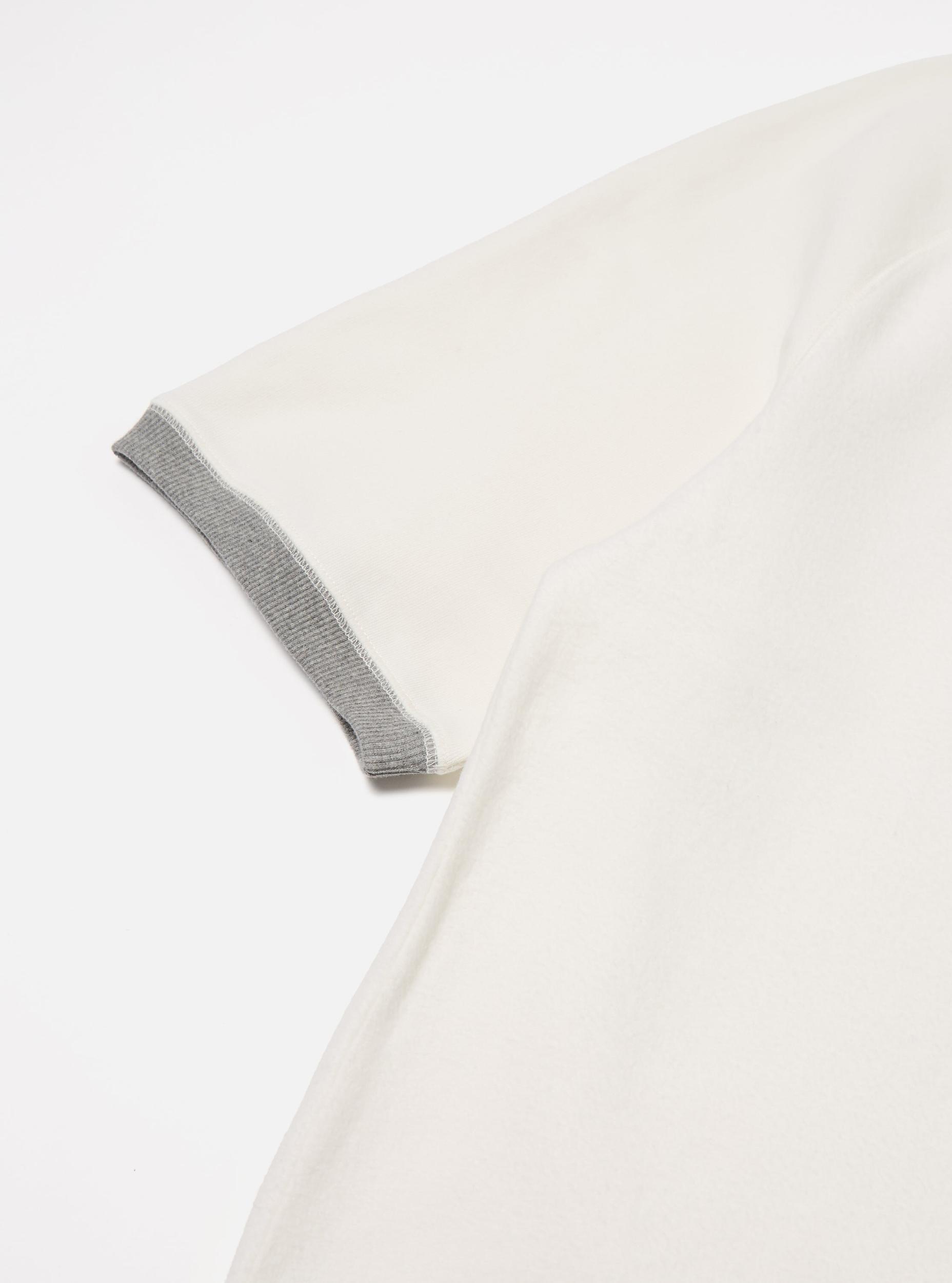 Ecru Brush Back Sweat Short Sleeve Crew Product Image