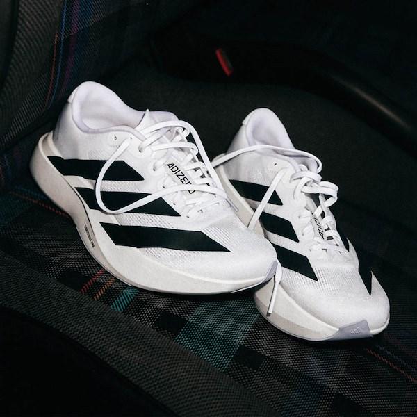 Mens adidas Adizero EVO SL Athletic Shoe - White / Core Black / White Product Image